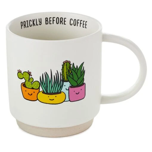 Hallmark Prickly Before Coffee Succulents Funny Mug, 16 Oz. -Hario Store 0001MUG3539