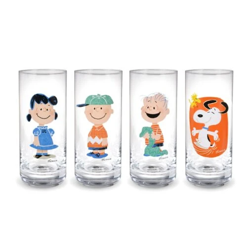 Hallmark Peanuts® Snoopy And Friends Tall Drinking Glasses, Set Of 4 -Hario Store 0001PAJ3545