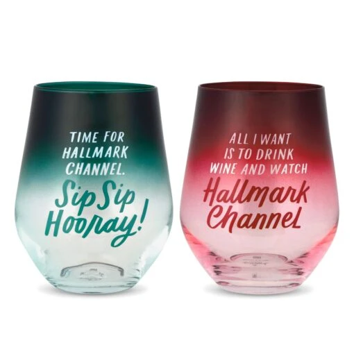 Hallmark Channel Stemless Wine Glasses, Set Of 2 -Hario Store 0001XKT3526