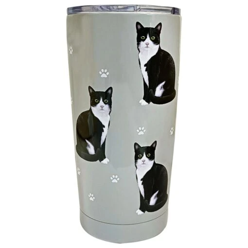 Black And White Cat Stainless Steel 16 Oz. Tumbler -Hario Store 116 3