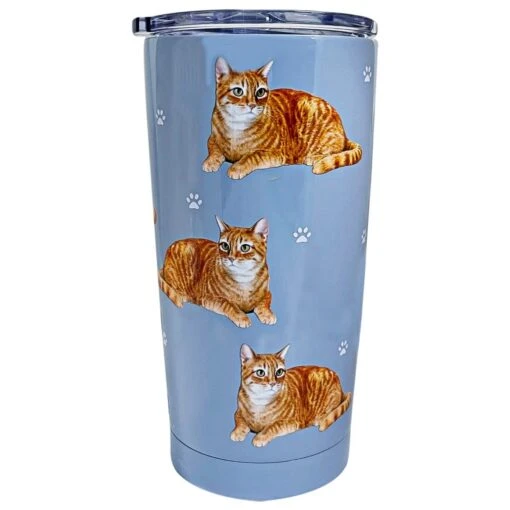 Tabby Orange Cat Stainless Steel 16 Oz. Tumbler -Hario Store 116 8