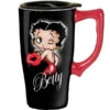 Betty Boop Red Lips Black Travel Mug -Hario Store 11923