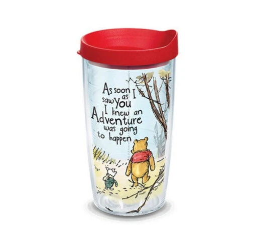 Winnie The Pooh And Piglet Adventure Going To Happen Red Lid 16 Oz Tervis Tumbler -Hario Store 1269250