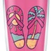 Life Is Good Pink Flip Flops Navy Lid 16 Oz Tervis Tumbler -Hario Store 1285382