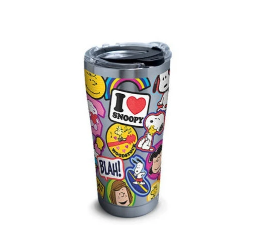 Peanuts Sticker Collage Stainless Steel With Hammer Lid 20 Oz Tervis Tumbler -Hario Store 1301552