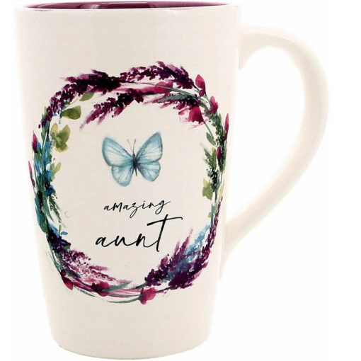 Meadows Of Joy Butterfly Floral 17 Oz. Mug Amazing Aunt -Hario Store 13206