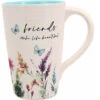 Meadows Of Joy Butterfly Floral 17 Oz. Mug Friends Make Life Beautiful -Hario Store 13207