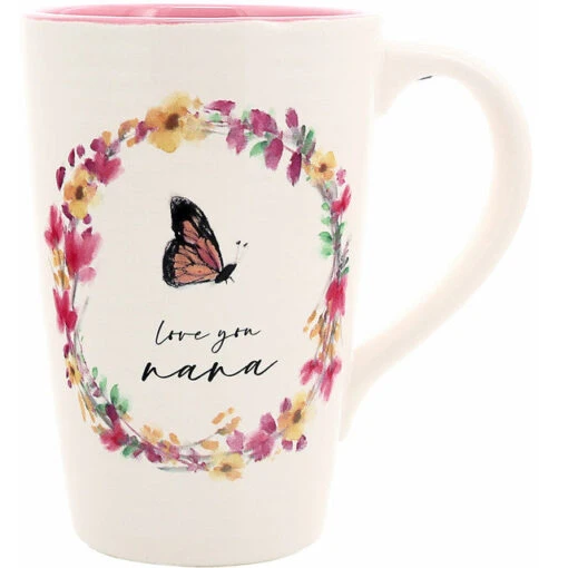 Meadows Of Joy Butterfly Floral 17 Oz. Mug Love You Nana -Hario Store 13208