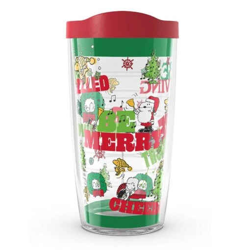 Christmas Peanuts™ Snoopy And Friends Be Merry, Be Festive, Be Bright, Be Cheerful, Be Dazzled, Be Giving 16 Oz. Tervis Tumbler With Lid -Hario Store 1335800