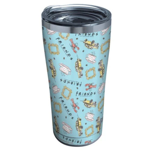 Tervis Friends All Over Pattern 20 Oz. Blue Stainless Steel Insulated Tumbler With Slider Lid -Hario Store 1363037