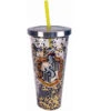 Harry Potter Hufflepuff Glitter Cup With Straw 20 Oz. -Hario Store 21318