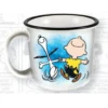 Snoopy And Charlie Brown Happy Dance Ceramic 14 Oz. Camper Mug -Hario Store 21563