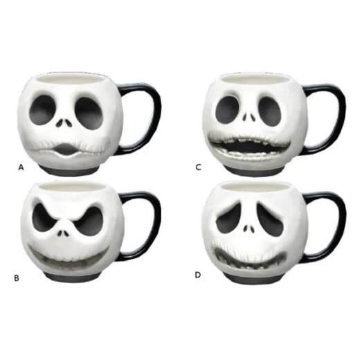 Monogram Nightmare Before Christmas Mug 4-Piece Set: Jack Expressions -Hario Store 22606