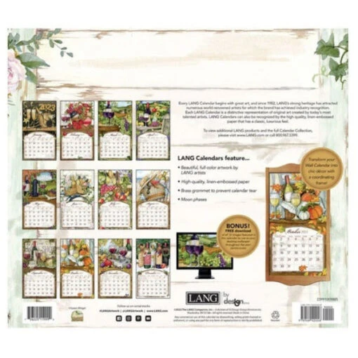 2023 Lang Wall Calendar Wine Country By Susan Winget -Hario Store 23991001885 2