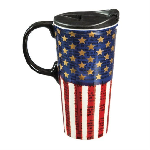 Liberty American Flag 17 Oz. Travel Cup With Lid And Box -Hario Store 3CTC014