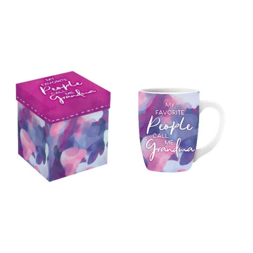 My Favorite People Call Me Grandma 14 Oz. Ceramic Mug With Matching Gift Box -Hario Store 3TMB001D