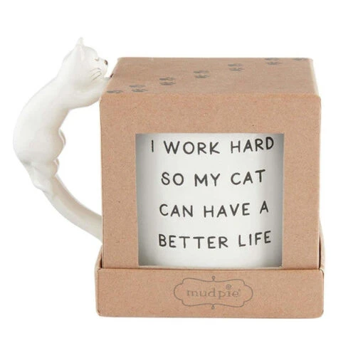 I Work Hard So My Cat Can Have A Better Life Boxed Mug With Sculpted Cat Handle -Hario Store 43500108 H