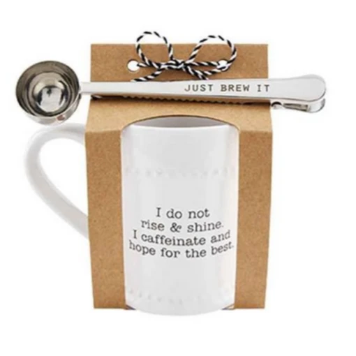 I Do Not Rise And Shine I Caffeinate And Hope For The Best Mug And Just Brew It Scoop Set -Hario Store 43500130 R