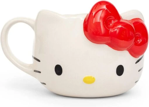 Silver Buffalo Hello Kitty Face Ceramic 3D Sculpted Mug, 22 Oz -Hario Store 51MNSwMYiWS. AC SL1500