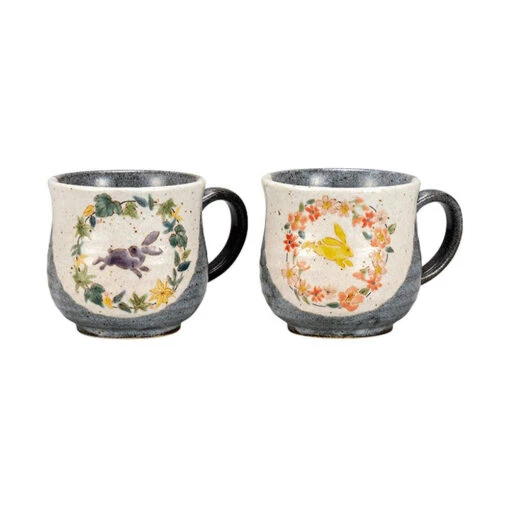 Kutani Ware Rabbit Paired Mugs -Hario Store 5538059S1