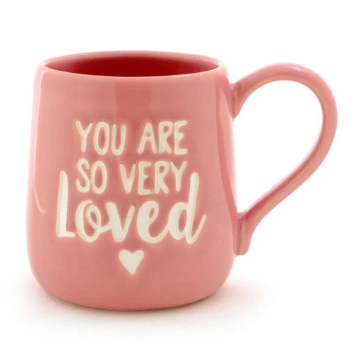 Our Name Is Mud You Are Loved Pink Etched Mug -Hario Store 6000501 high res