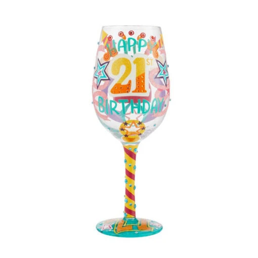 Lolita Wine Glass Happy 21st Birthday -Hario Store 6010248