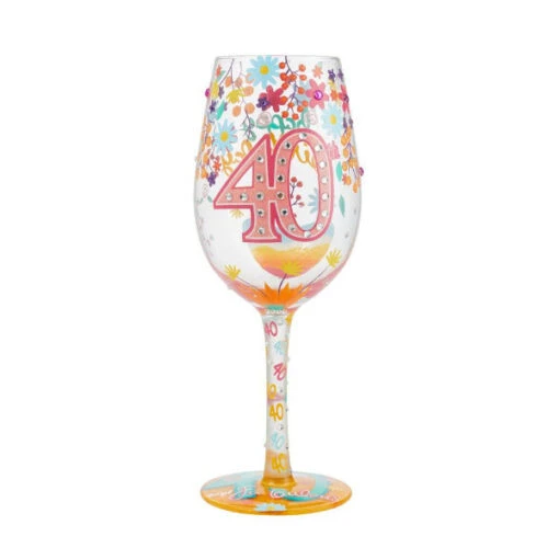 Lolita Wine Glass Happy 40th Birthday -Hario Store 6010249