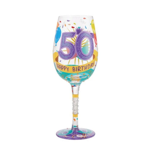 Lolita Wine Glass Happy 50th Birthday -Hario Store 6010652