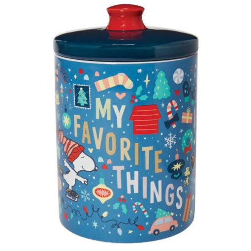 My Favorite Things Snoopy Skating Christmas Cookie Jar -Hario Store 6011524