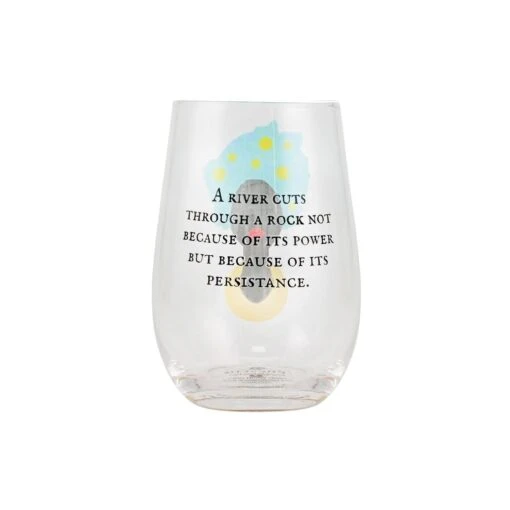 Our Name Is Mud The River Cuts Through Because Of Its Persistance Bling Stemless Wine Glass -Hario Store 6012076 2