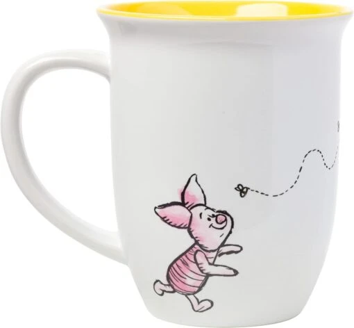 Silver Buffalo Disney Winnie The Pooh But First Hunny Wide Rim Bees Flying Ceramic Mug, 16 Ounces -Hario Store 61QIoP2ALyL. AC SL1500