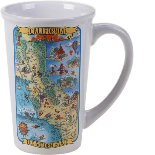 22 Oz. California Map Ceramic Latte Mug -Hario Store 64601