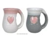 White Pink And Gray 16 Oz. Embossed Ombre Heart Cozy Handwarmer Mug -Hario Store 72162 CM