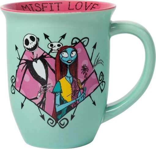 Silver Buffalo Disney Nightmare Before Christmas Jack And Sally Misfit Love Wide Rim Ceramic Mug, 16 Ounces -Hario Store 81Qg0ElStTS. AC SL1500