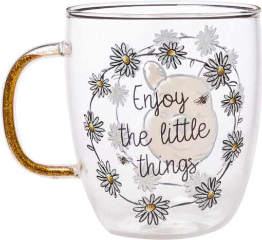 Silver Buffalo Disney Winnie The Pooh Enjoy The Little Things Glitter Handle Glass Mug, 14 Ounces -Hario Store 81zqB0gdsIS. AC SL1500