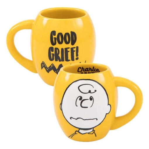 Peanuts Charlie Brown 18 Oz. Oval Ceramic Mug -Hario Store 85461