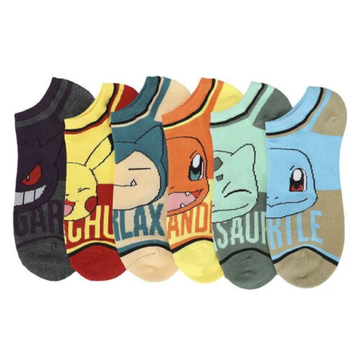 Pokemon Character Names 6 Pair Ankle Socks -Hario Store ASF0PJ1POKRE00