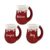 16 Oz. Holiday Drip Red Cozy Mug - Believe, Comfort, Joy -Hario Store COMFORTMUG