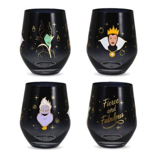 Hallmark Disney Villains Fierce And Fabulous Stemless Wine Glass, 16 Oz. -Hario Store DYG2095 01