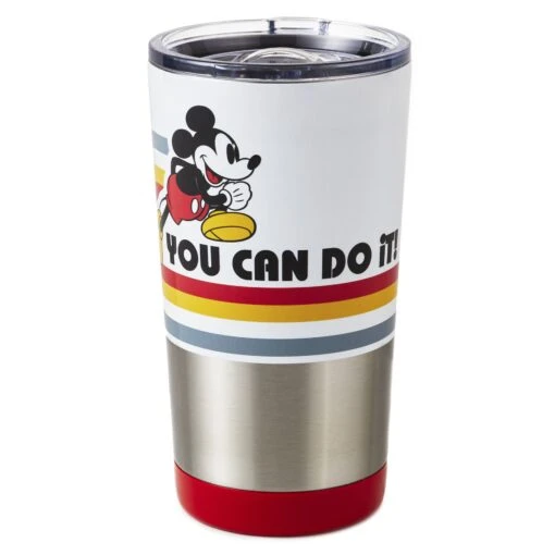 Hallmark Disney Mickey Mouse You Can Do It Stainless Steel Travel Mug, 15 Oz. -Hario Store Disney Mickey Mouse Stainless Steel Travel Mug With Lid 1DYG2022 01