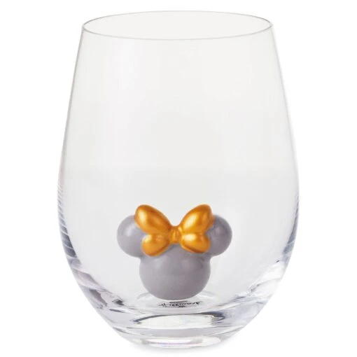 Hallmark Disney Minnie Mouse Ears Silhouette Stemless Glass, 13 Oz. -Hario Store Disney Minnie Mouse Ears Silhouette Stemless Glass 1DYG2047 01