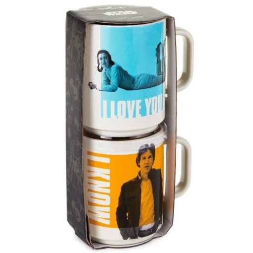 Hallmark Star Wars™ Han Solo™ And Princess Leia™ I Love You I Know Mugs, Set Of 2 -Hario Store Han Solo and Princess Leia Blue and Orange Mugs 1SHP2148 03