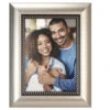 Champagne Bead Metal Picture Frame Holds 4"x6" Photo -Hario Store Item2306 jpg