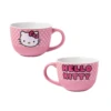 Hello Kitty Face And Dots 24oz Pink Ceramic Soup Mug -Hario Store KTY40233