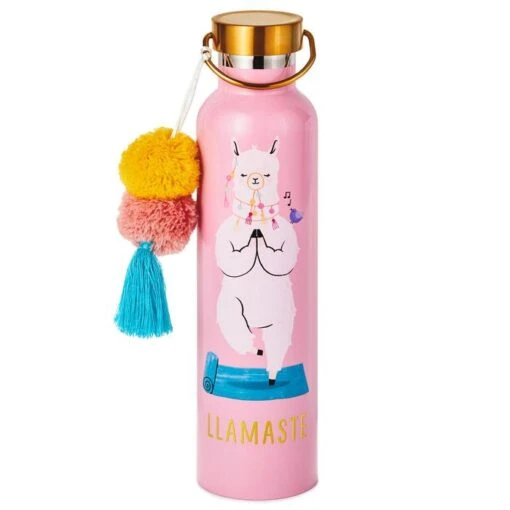 Hallmark Llamaste Yoga Llama Stainless Steel Water Bottle -Hario Store Llamaste Yoga Llama Stainless Steel Water Bottle 1LLA1002 01 700x700 00966443 2df8 47af b659 712e82cd83f2