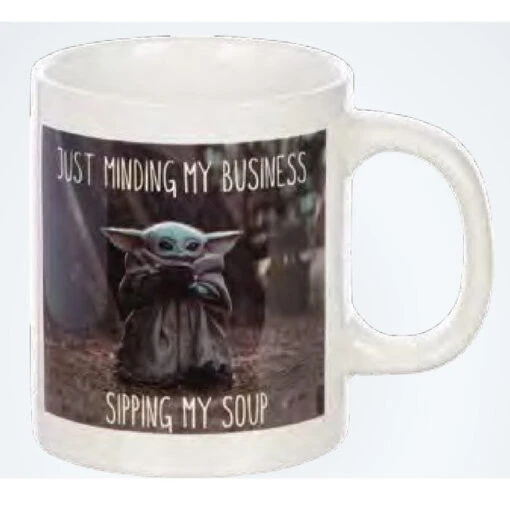 Star Wars The Mandalorian The Child Baby Yoda Grogu Just Minding My Business Sipping Soup 16 Oz. Ceramic Mug -Hario Store MU9 R1 TSTW