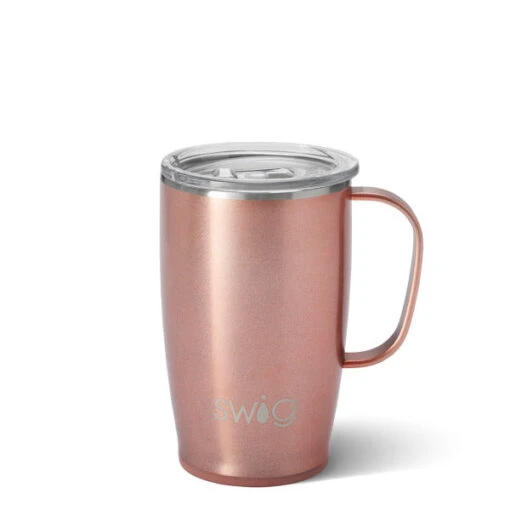 SWIG Shimmer Rose Gold Travel Mug 18 Oz. Stainless Steel And Insulated -Hario Store S101 C18 RS