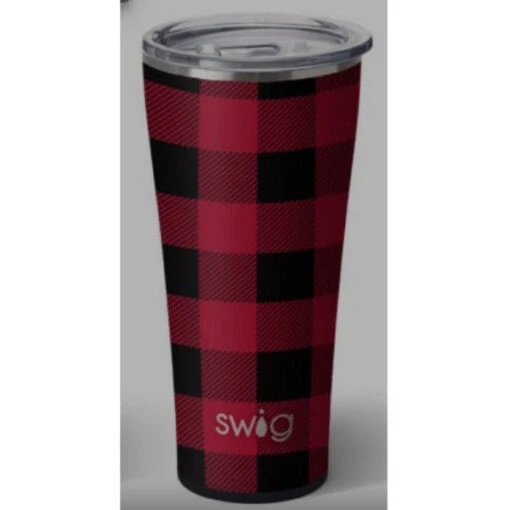 SWIG Buffalo Plaid Tumbler 22 Oz. Stainless Steel And Insulated -Hario Store S102 C22 BP