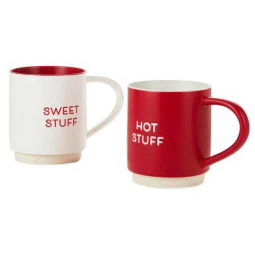 Hallmark Sweet Stuff And Hot Stuff Stacking Mugs Set Of 2 -Hario Store VTD2129 01