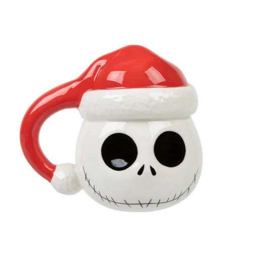 Disney The Night Before Christmas Jack Skellington With Santa Hat 16 Oz. Sculpted Ceramic Mug -Hario Store VU8 VX4 NBC